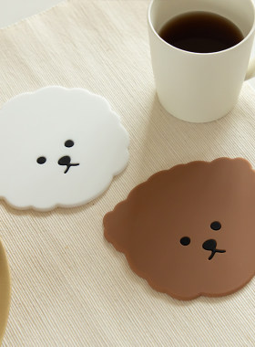 韩国DAILYLIKE狗狗硅胶隔热防滑杯垫餐垫垫子silicon coaster