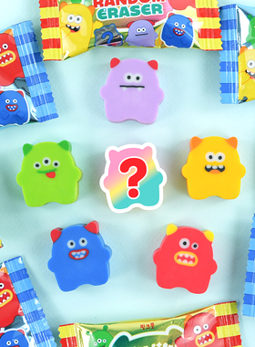 韩国正品pinkfoot 糖果包装 盲盒盲袋 文具礼物小怪兽橡皮擦ver25