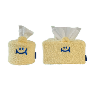 可爱柠檬ins卷纸抽圆形毛绒纸巾收纳盒 MORNING 韩国正品 SECOND