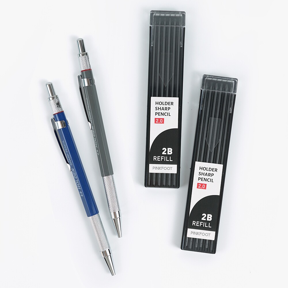 韩国正品pinkfoot 2.0mm自动铅笔按动笔芯套装 附赠2B铅芯替换