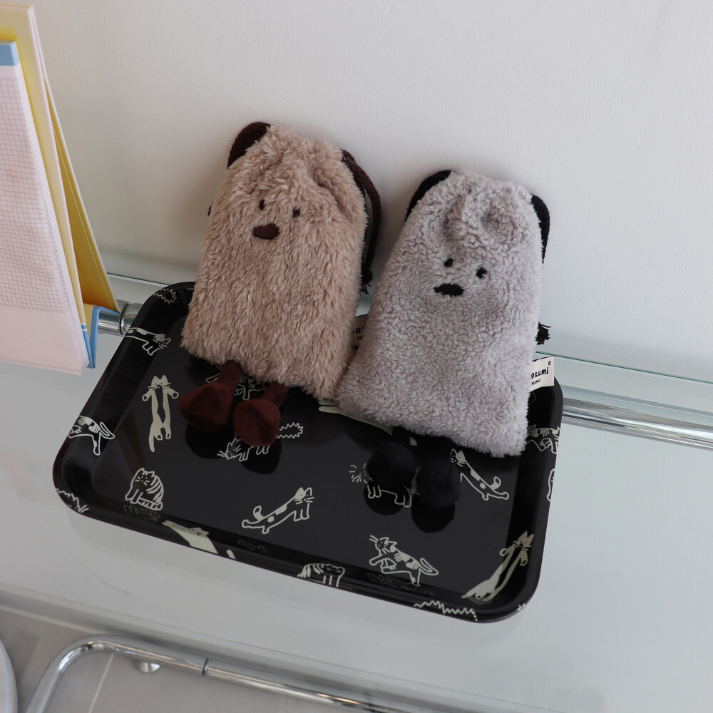 韩国正品hozumi sayho毛绒抽绳CCD卡片相机化妆细物收纳包耳机包