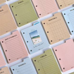 迷你3孔便簽本記錄冊內頁記事本替換頁index pad Plepic 韓國正品