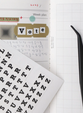 韩国正品Malgrecela黑色字母咕卡手账日记装饰贴纸Letter sticker