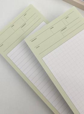 韩国正品Ahora B5 HALF长款线条本便签本记录册记事 绿色 线条本