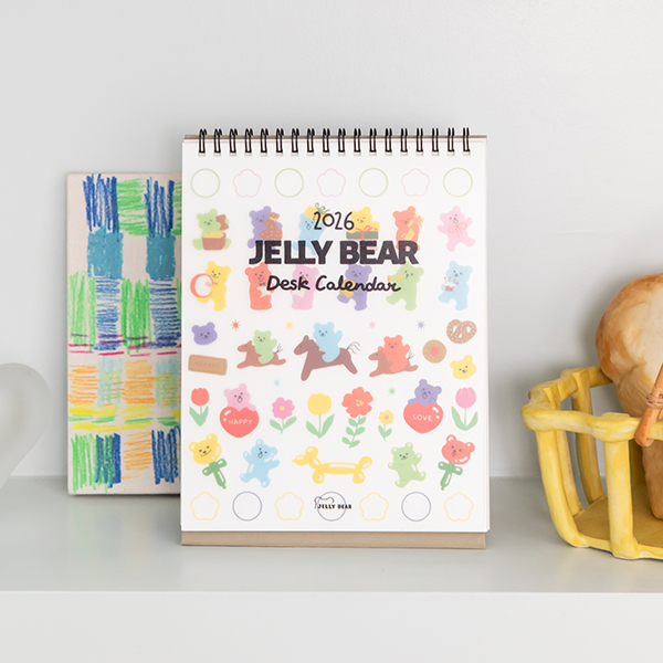 韩国正品DAILYLIKE 2026年果冻熊桌面装饰台历日历月历Calendar