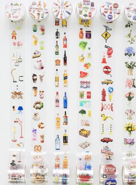 iplaybox ins风装饰贴纸pet模切手账日记咕卡diy素材生活物品胶带