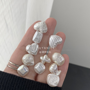 晓梦仿贝珍珠纽扣几何造型玫瑰爱心方形针织开衫毛衣纽扣外套扣子