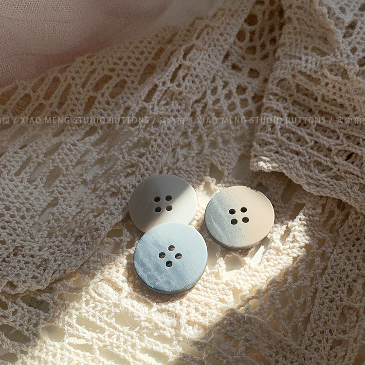 晓梦STUDIO双米色纽扣女大衣粗呢毛衣小香简约风衣羊毛针织马甲扣