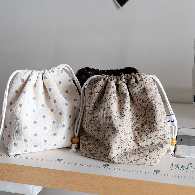 小清新手工自制抽绳包