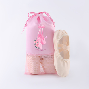B6双抽绳舞蹈鞋束口袋芭蕾足尖鞋透气轻便收纳包培训班舞鞋袋子