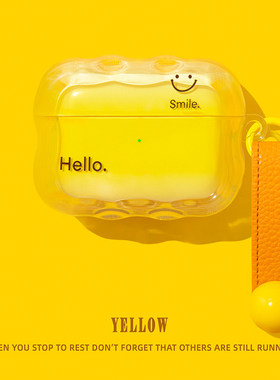 适用苹果airpods4保护壳airpodspro2保护套airpod2pro二代airports4耳机壳air4蓝牙aipods3第三代盒黄色笑脸