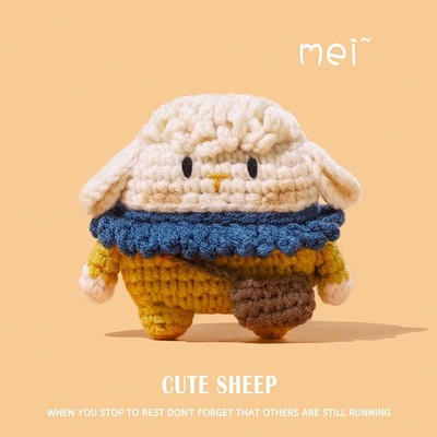 毛绒小羊适用华为蓝牙耳机保护套