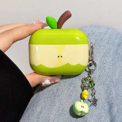 适用苹果新款耳机壳保护套青苹果