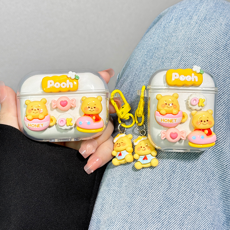 开车维尼熊小米红米蓝牙耳机壳