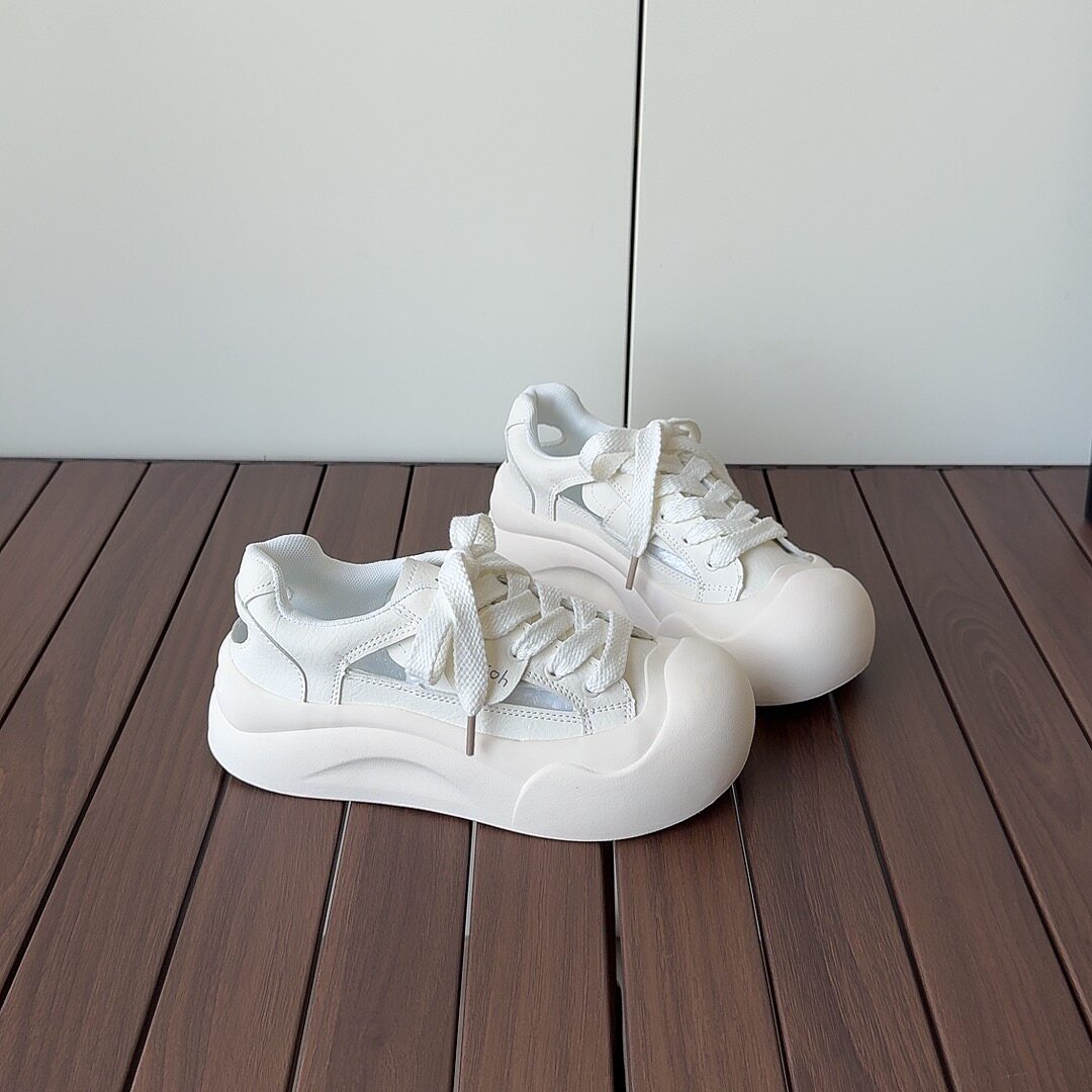小众凉鞋女款2025夏季中大童学生百搭丑萌大头镂空透气厚底小白鞋