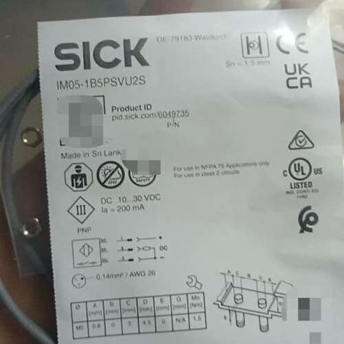 SICK西克接近传感器IM05-1B5PSVU2S，斯里兰卡（议价)