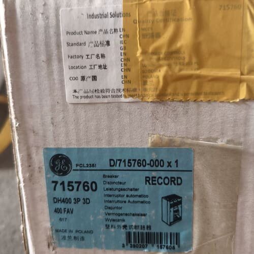 GE通用电气Record DH400塑壳断路器，7157（议价)