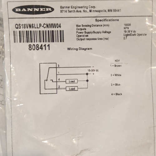 邦纳Banner QS18VN6LLP-CNMW04光电议价