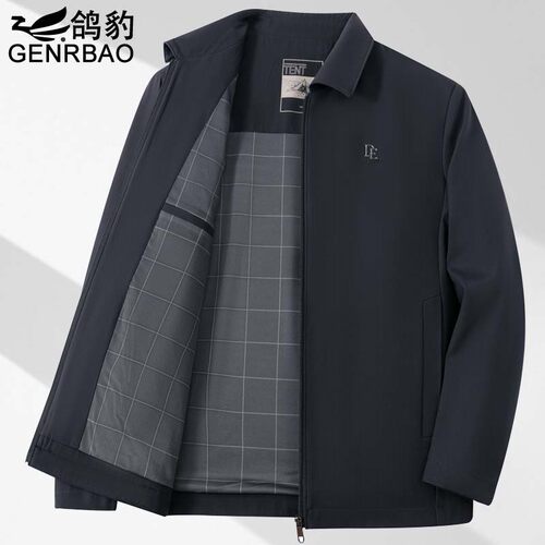 中老年男士翻领夹克衫商务休闲
