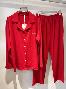 慕思梦2026新年款男士女士情侣款红色睡衣家居服套装纯棉舒适柔软