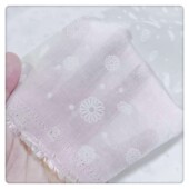 薄款 米白底立体植绒提花碎花天丝棉古风汉服连衣裙衬衣面料 半透