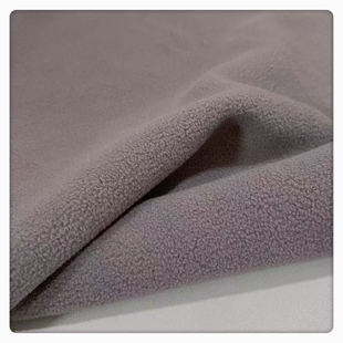 山灰棕加厚保暖双面摇粒绒颗粒绒布料 卫衣外套床品公仔玩偶鞋帽