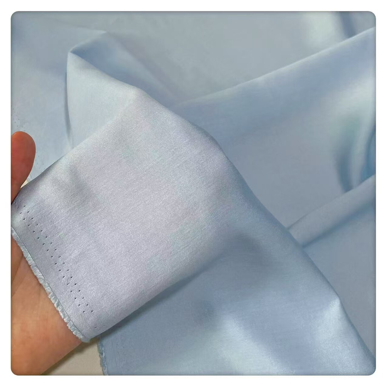 微光泽浅蓝色国风天丝棉旗袍汉服