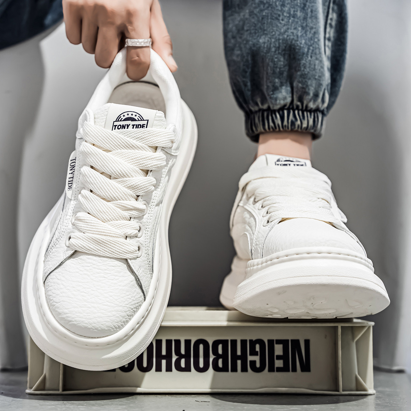 男鞋2026新款春季潮流学生休闲运动厚底板鞋百搭上班软底小白潮鞋,流行男鞋,时尚休闲鞋,淘宝优惠券,粉丝福利购,淘宝优惠卷