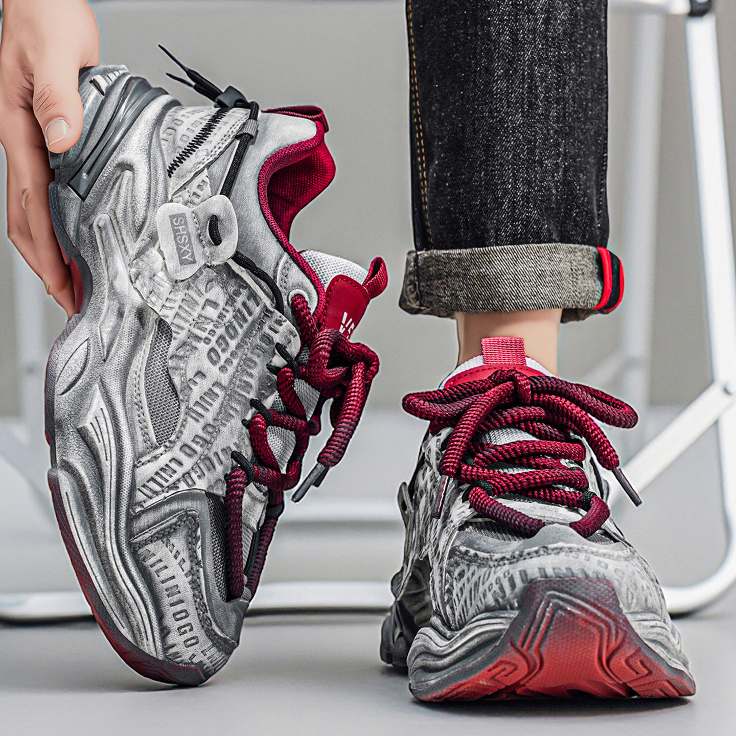 潮牌老爹鞋男冬季运动休闲高级感复古2026新款厚底增高青少年潮鞋,流行男鞋,老爹鞋,淘宝优惠券,粉丝福利购,淘宝优惠卷