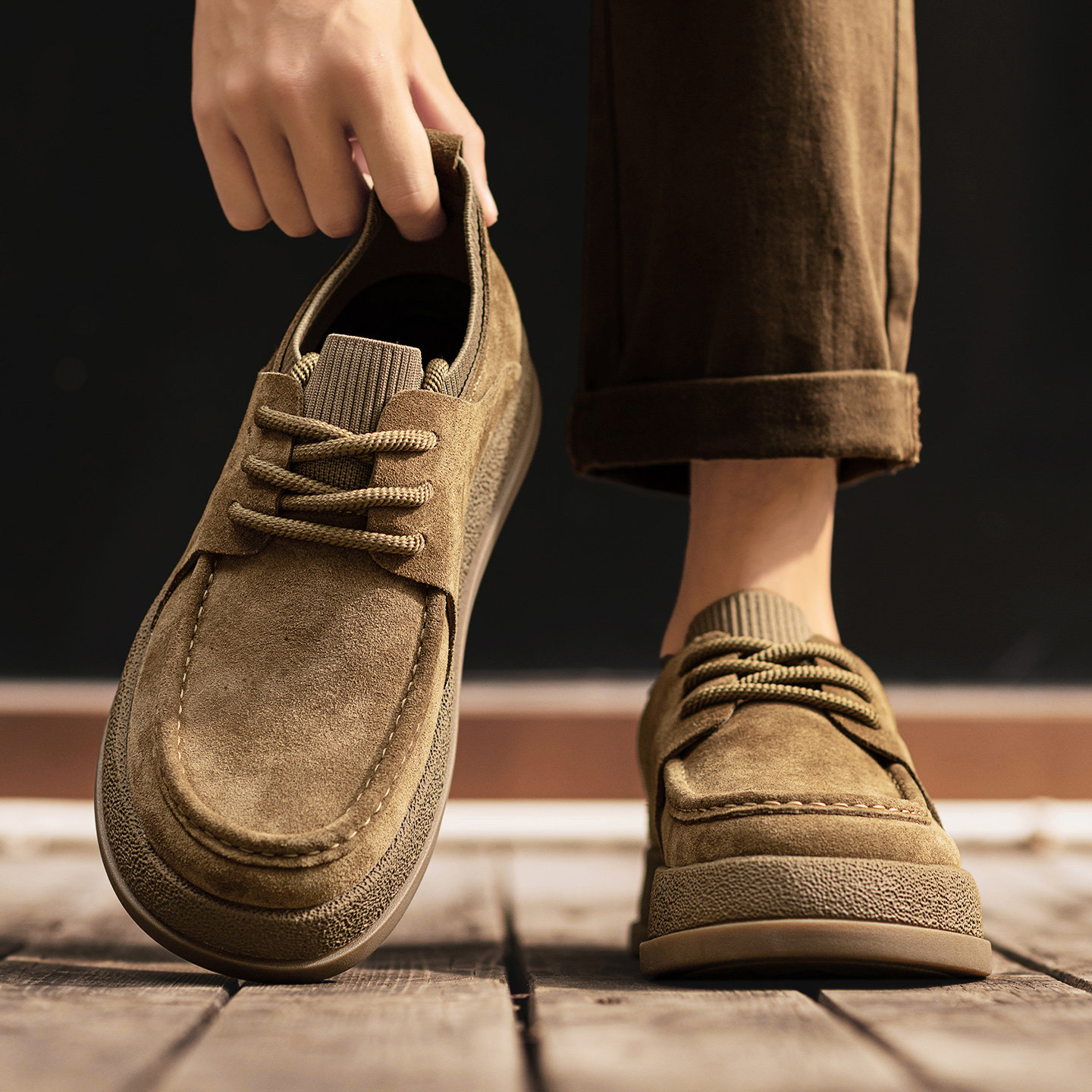 豆豆男鞋冬季2026新款翻毛皮休闲皮鞋运动板鞋工作防滑复古勃肯鞋,流行男鞋,单鞋,淘宝优惠券,粉丝福利购,淘宝优惠卷