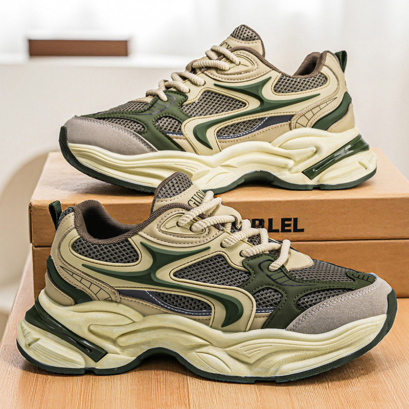 潮牌男鞋春季2026新款做旧潮流百搭休闲运动跑步软底轻便老爹潮鞋,流行男鞋,老爹鞋,淘宝优惠券,粉丝福利购,淘宝优惠卷