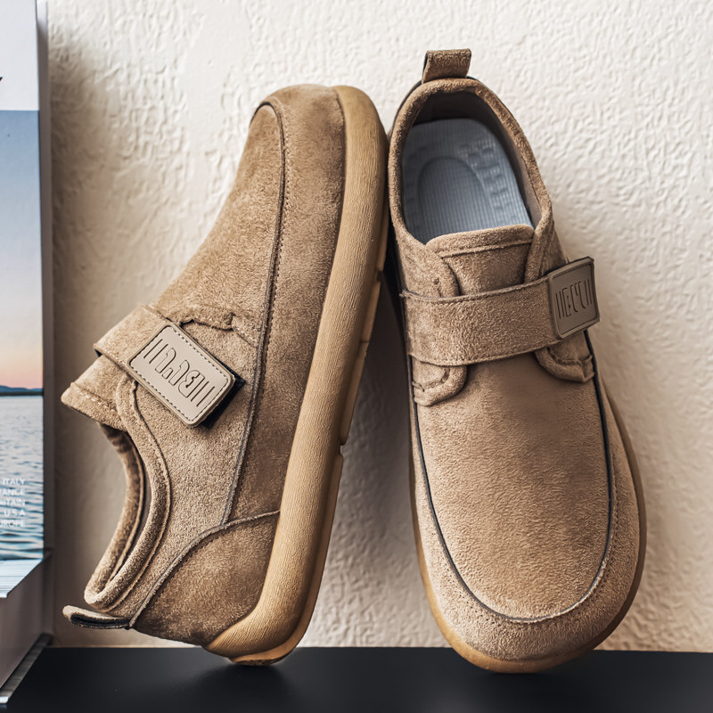 勃肯男鞋冬季翻毛皮休闲皮鞋软底开车上班工作魔术贴乐福豆豆潮鞋,流行男鞋,单鞋,淘宝优惠券,粉丝福利购,淘宝优惠卷