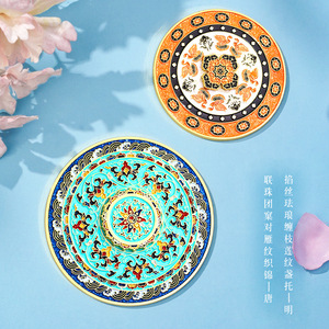 古韵遗珍AR冰箱贴缠枝莲纹盏托可旋转国宝金属珐琅文创礼品礼盒装