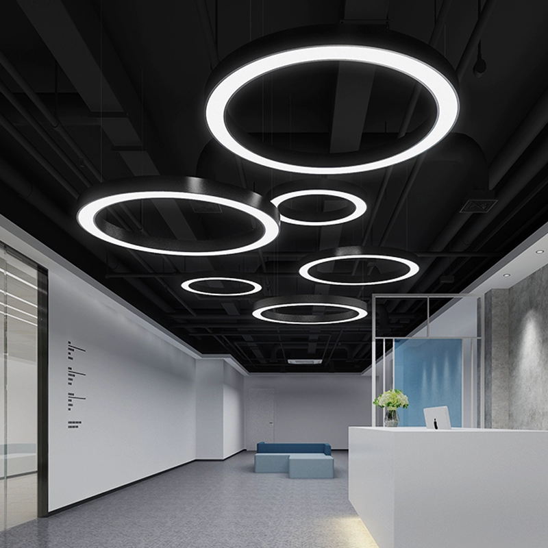 led圆形圆环吊灯办公室造型灯