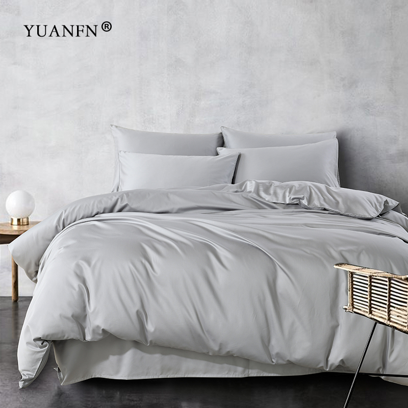 800根长绒棉贡缎纯色四件套