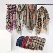 秋冬时尚 重磅保暖加大加厚英伦格子山羊绒围巾披肩两用