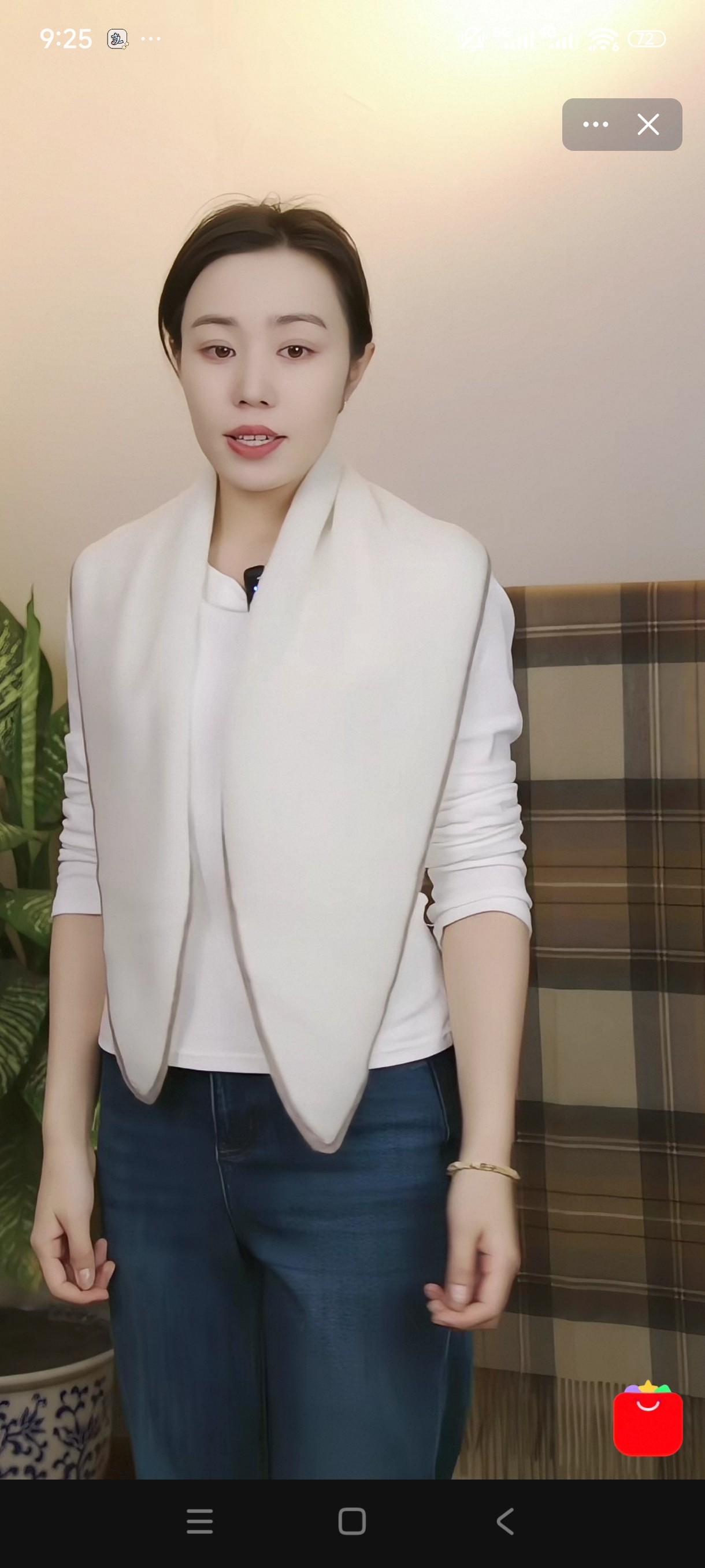 秋冬保暖多功能多用纯山羊绒针织小三角巾护颈巾原色