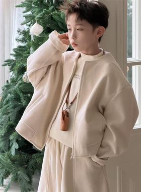 现货 CHU YAO 【心动男孩】儿童冬季年款呢料年服战袍套装25107