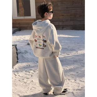 现货 CHU YAO 【马到成功】儿童冬季加绒连帽刺绣长袖卫衣25123