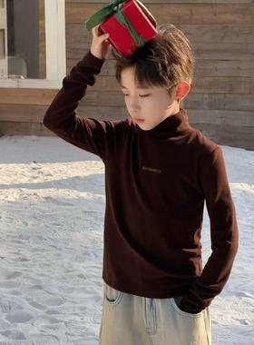 CHU YAO 【咖也】儿童秋冬季纯色高领加绒保暖打底衫25127