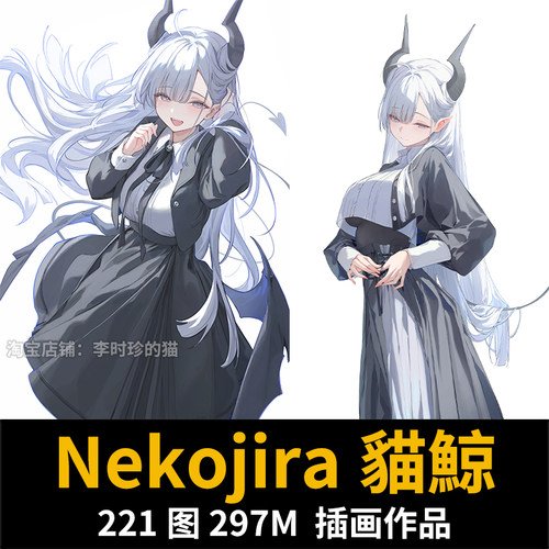 画师 貓鯨 Nekojira P站日系少女线稿插画图集临摹参考素材