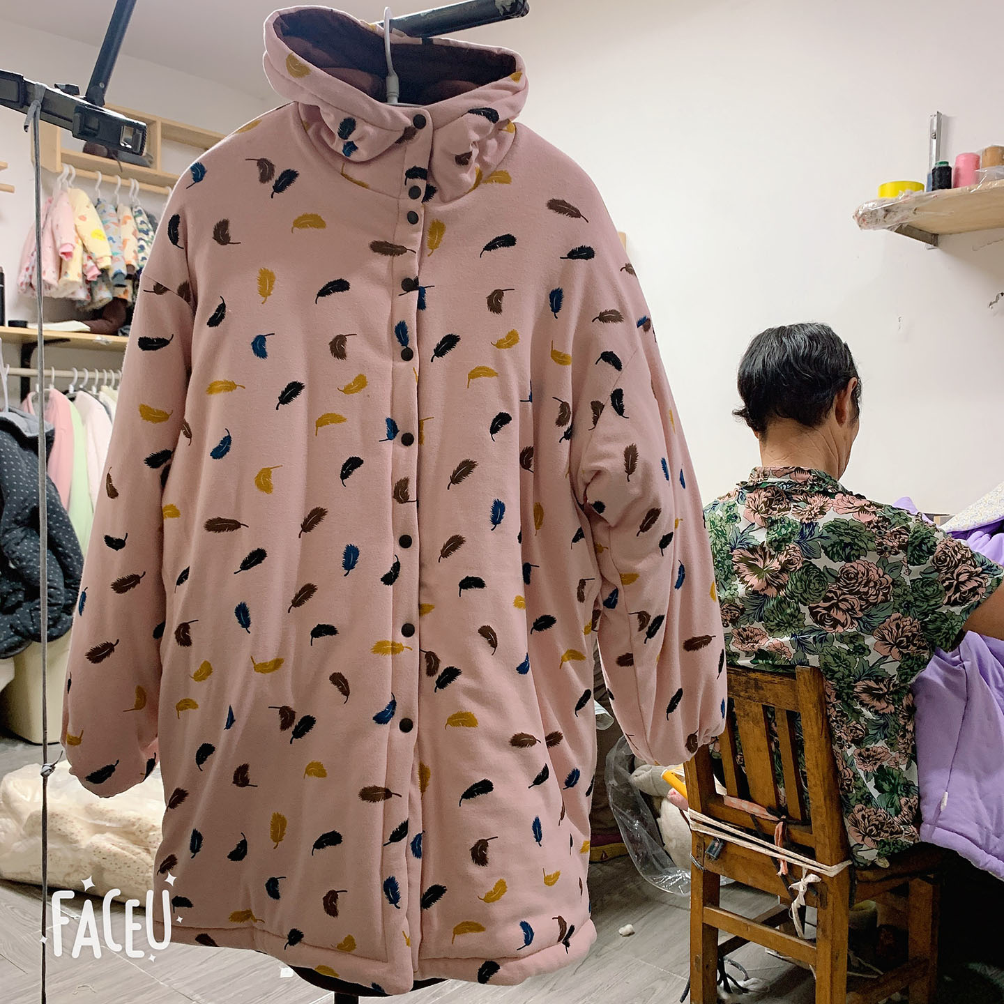 天然棉花女士棉袄棉花衣冬季加厚棉衣棉服纯棉带帽子外出月子图片