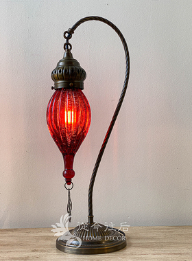 从今往后HomeDecor-CFDS02-08-复古黄铜水晶冰裂纹台灯