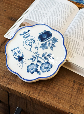 从今往后HomeDecor- CFJC553青花瓷干果盘-长16cm宽16cm高1.5cm