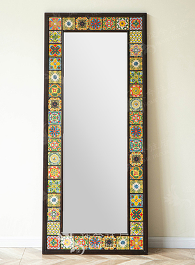 从今往后HomeDecor-CFF95-复古彩色手绘陶瓷落地镜