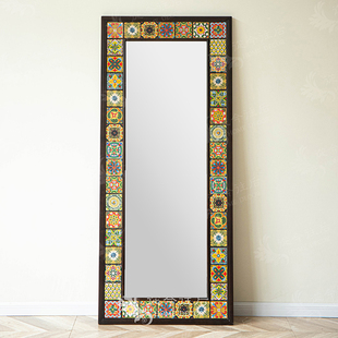 从今往后HomeDecor-CFF95-复古彩色手绘陶瓷落地镜