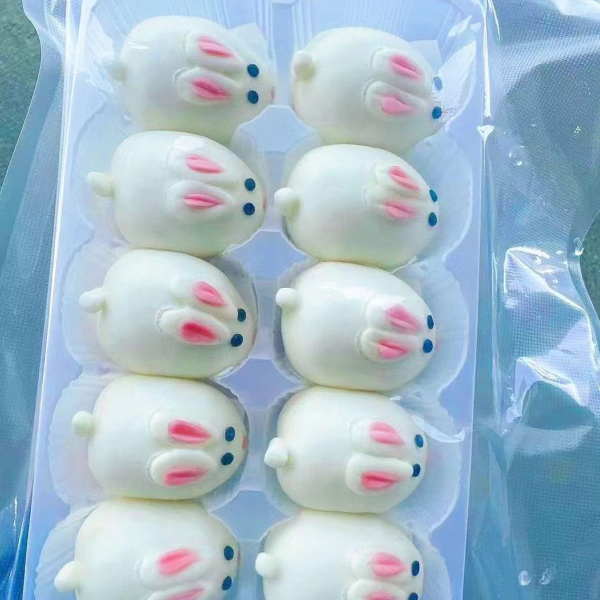 神仙小兔子奶黄包 标准萌兔造型 甜萌可爱 满满奶黄馅 一袋10个
