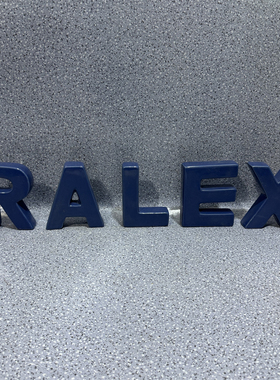 外贸风情 做旧蓝色 分体制作 立体字母造型 家用陶瓷摆件