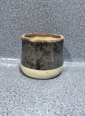 外贸风情 原石款 拼色 凹凸树皮纹理 无底孔 家用陶瓷花盆多肉盆
