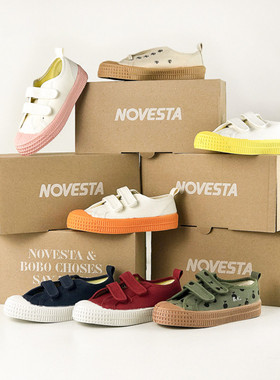 现货 NOVESTA斯洛伐克儿童魔术贴帆布鞋经典一体成型设计多色板鞋